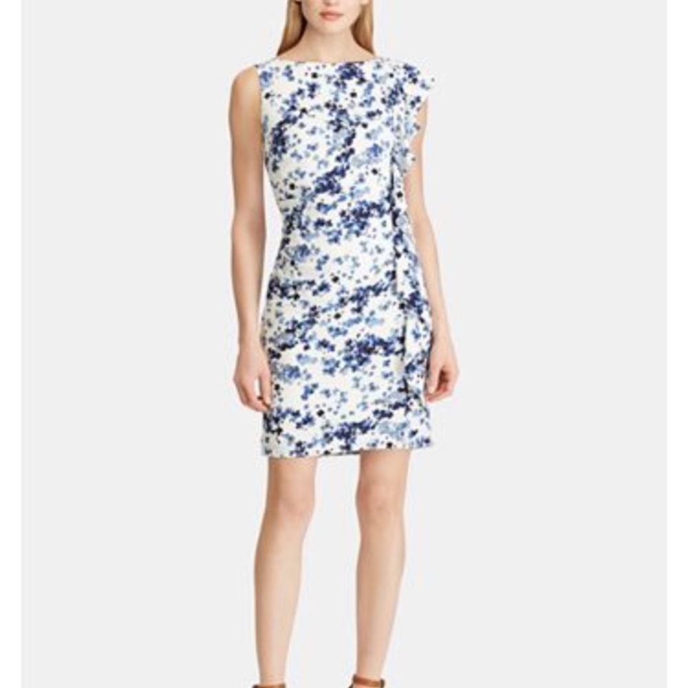 American Living Floral Ruffled Sleeveless Dress